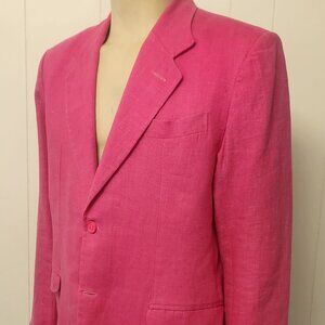 pink sport coat 43XL custom made men's 100% linen